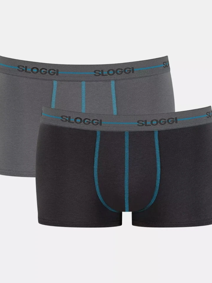 2 Boxer Sloggi Start Hipster con cuciture a contrasto in Cotone Elasticizzato - Immagine 3 di 4