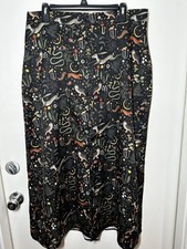 NWT Woodland Animals Maxi Skirt 1XL Cottagecore Fairycore Romwe Whimsical Forest