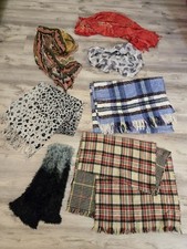 Lot of 7 Scarves Winter Warm Plaid, Multicolor Scarf