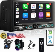 Double Din Car Stereo Bluetooth USB Radio With Carplay 6.8''Touch Back up Camera