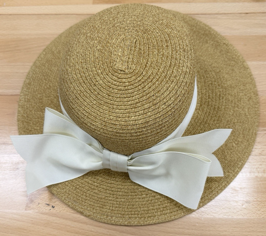 Toucan Collection New York Wide Cream Bow Sunhat Beach Hat  display picture 1
