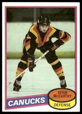 1980-81 Topps #21 Kevin McCarthy Vancouver Canucks NM+