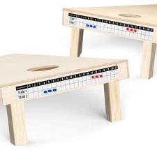 Cornhole Scoreboard Metal Decal 2 Pack with 4 Magnetic Score Keepers