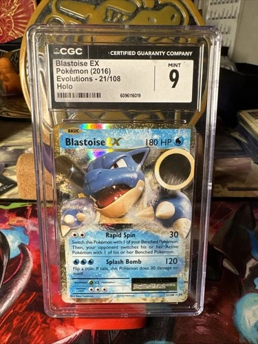 CGC 9 MINT Blastoise EX 21/108 Holo Ultra Rare XY Evolutions 2016 Pokemon Card