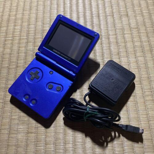 GAMEBOY ADVANCE SP Blue Nintendo w/Genuine Charger Tested GBA Game - Afbeelding 1 van 5
