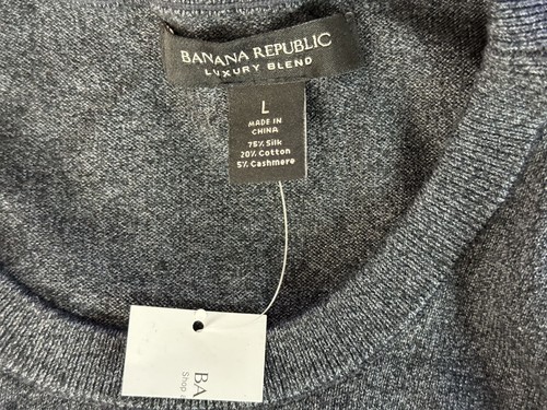 Banana Republic Silk Cashmere Pullover Sweater Mens L NWT Long Sleeve Crew Neck - Picture 9 of 10