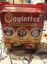 Egglettes Silicone Hard Boiled Egg Cooker Without Shell 4 Eggs As Seen On TV NEW