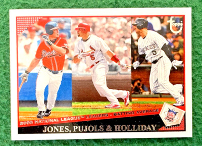 2009 Topps League Leaders Target Throwback Chipper Jones Albert Pujols #4 HOF