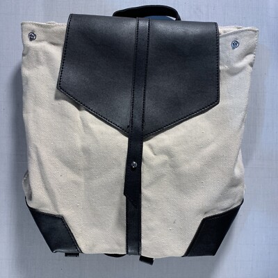 NEW DeuxLux Cream Canvas & Vegan Leather Backpack Deux Lux | Bags | Deux Lux Cream Woven Look Backpack | Poshmark main image 2