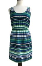 Ann Taylor Loft Striped Green & Blue Dress 2
