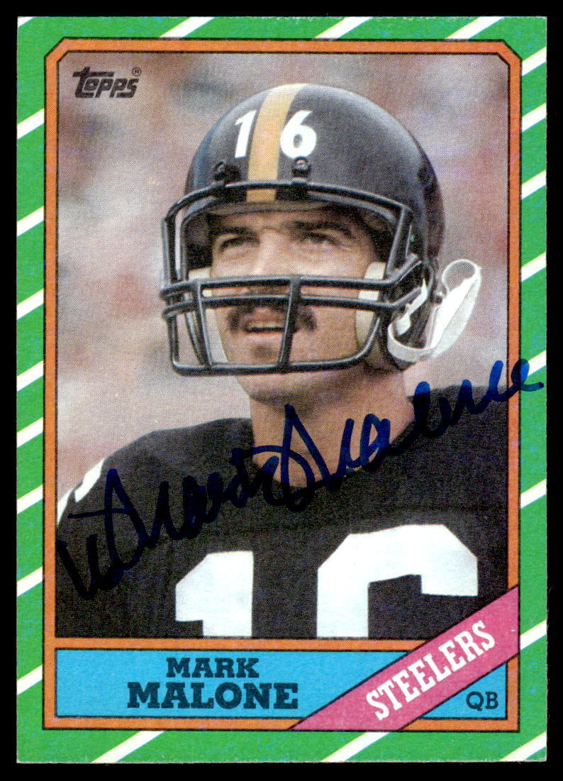 Mark Malone Signed PITTSBURGH STEELERS Card  1986 Topps