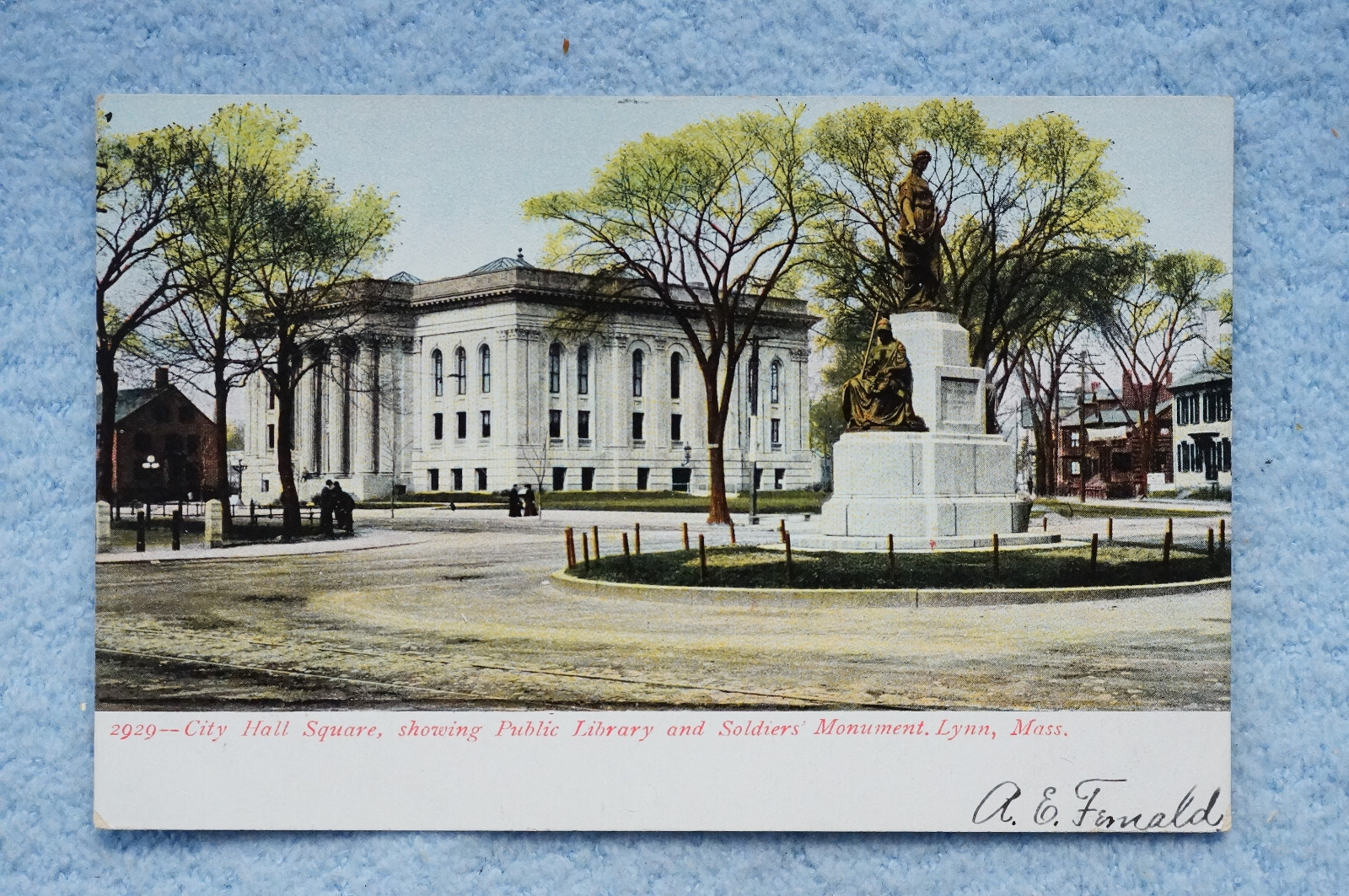 City Hall Square,  Public Library & Soldier's Monument - Lynn, Massachusetts