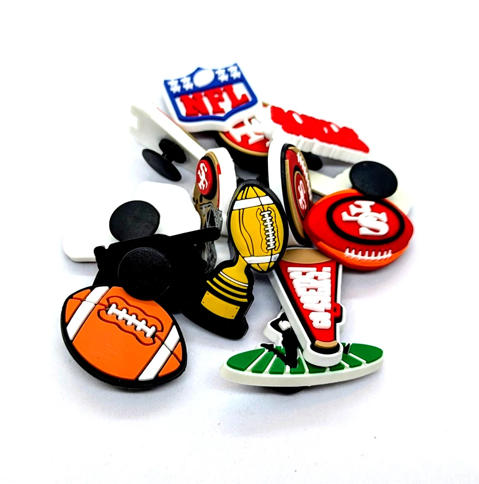 SAN FRANCISCO 49ERS SHOE CHARMS (14pcs) Football Cool Gift Accessories Set Lot - Image 3 of 4