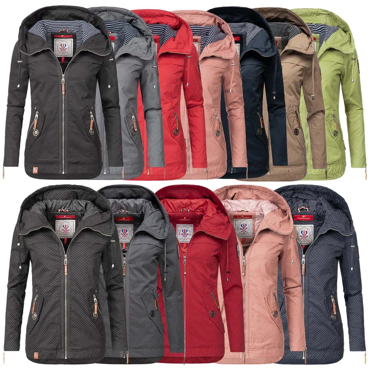 Kapuze Kurz Outdoor Navahoo Damen | eBay Wekoo leicht große Mantel Jacke Übergangsjacke