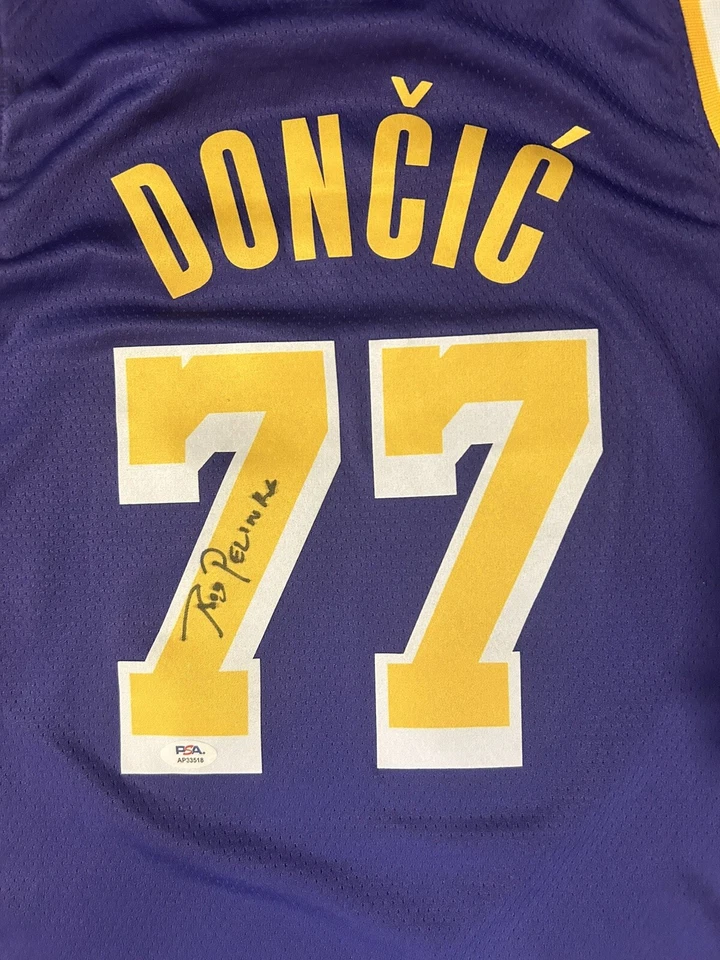 Rob Pelinka Signed Autograph Luka Doncic Jersey Los Angeles Lakers PSA/DNA COA - Image 2 of 3