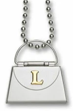 Gold Stainless Steel 'L' Initial Locket Envelope Purse Pendant Charm Necklace