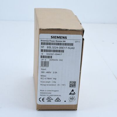 6SL3224-0BE17-5UA0 Sinamics Power Module 240 380-480V Motor   0.75KW SM9T #W1