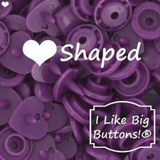 KAM Snaps HEART Shape G114 Grape Soda Plastic Snap Buttons No Sew Sewing DIY