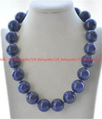 Huge 20mm Natural Blue Lapis Lazuli Round Gemstone Beads Necklace 16-32''