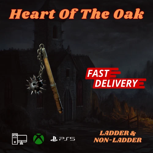 Heart of the Oak HotO Flail 30-40Res - D2R Diablo II Resurrected PC Xbox PS4 PS5