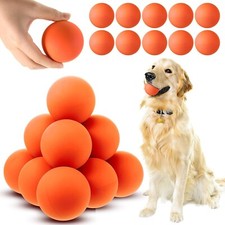 15 Pack Natural Rubber Tennis Balls Dogs Catching Pet Balls 2.4 Inch Yellow 