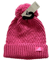Adidas Youth Girls TWILIGHT 4 POMPOM BEANIE Hat Pink / Orchid New