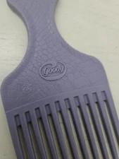 Vintage Goody USA Hair Pick Lift Comb Textured Plastic Pick Purple