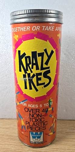 Vintage 1971 Krazy Ikes Plastic Building Toy Sets Whitman Instructions 42 Piece
