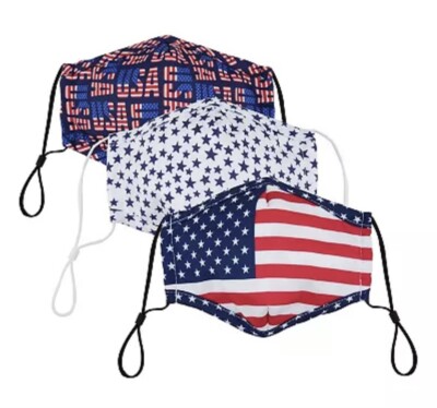 Youth Kids Bespoke Washable Cloth Face Mask 3-Pack - USA American Flag Designs