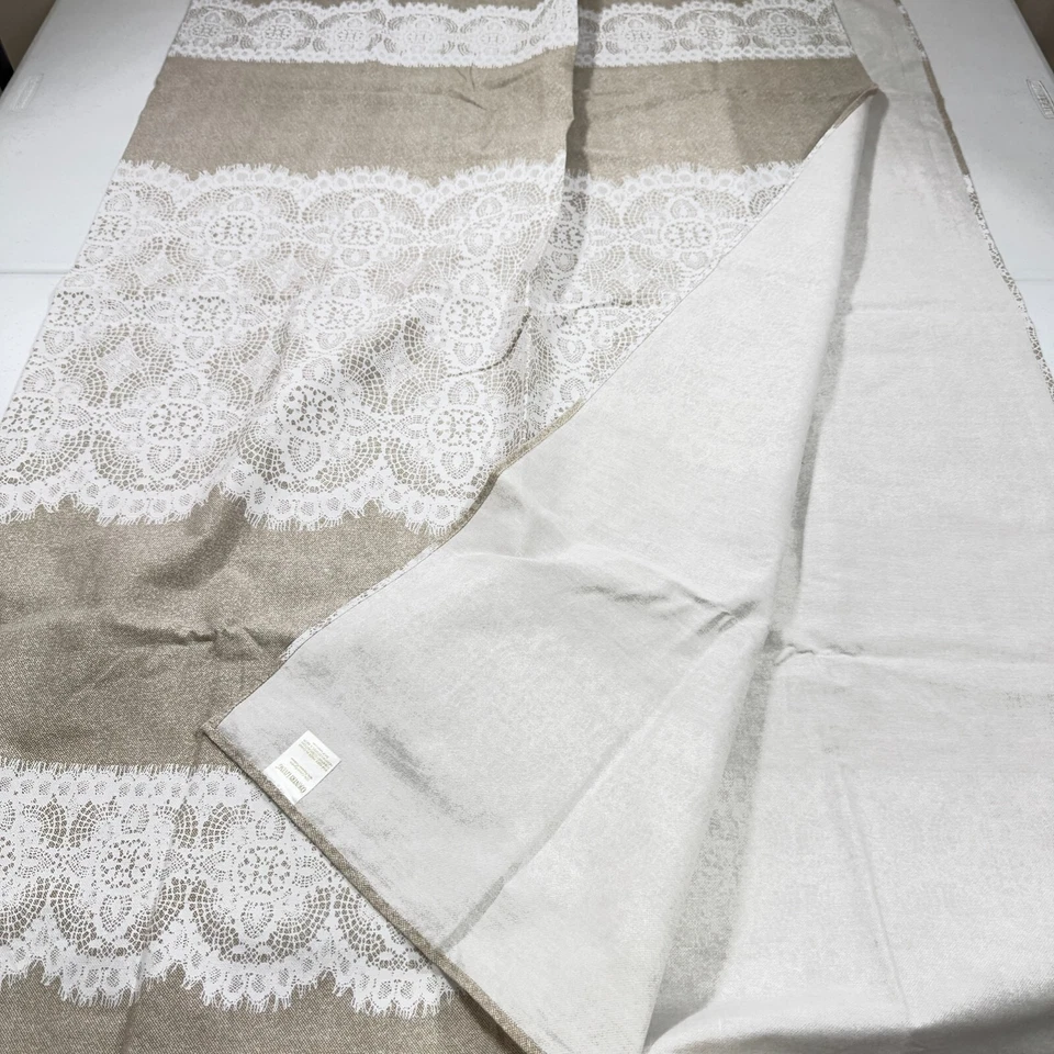 country living tablecloth 70x50 brown lace blend traditional - Image 4 of 4