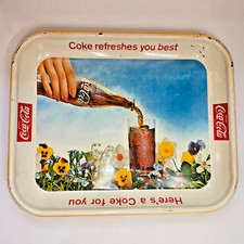 Coca Cola 1961 Metal Tray, Coke Refreshes You Best, Here's a Coke for You Vtg