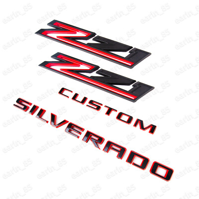 Fit 2019-2022 Gloss Black Silverado Custom Emblem Nameplate Badge - Foto 12