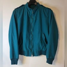 Mens London Fog Blue Jacket Coat Missing Removable Lining 46 L Water Repellant