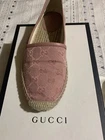Espadrille monogramme rose Gucci Supreme à enfiler plat