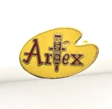Artex Paints Liquid Embroidery & Patterns Vintage Tie Tack Lapel Pin advertising