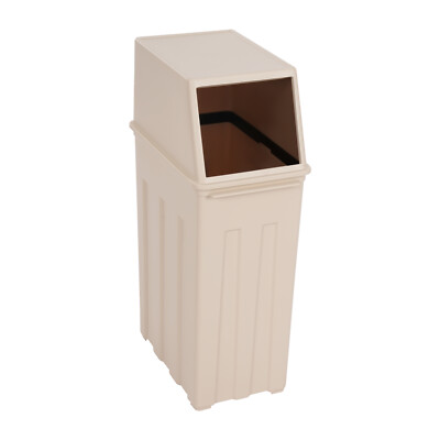 8 Gallon Khaki Modern Trash Can Slim Trash Can with Lid Tall & Narrow Trash Bin