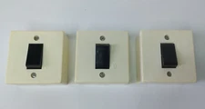 Vintage white switches with black knob. Plastic. Fully ready to work. Lot 3 pc