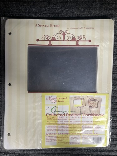 Meadowsweet Kitchens Archival 4 x 6 Recipe Card Pages for 3 Ring Binders - Picture 2 of 4