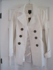 Express White Trench Coat Large Nwt $148.00