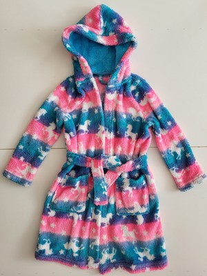 Dunnes Stores Mädchen Kuschelmantel Bademantel Einhorn Gr.110/116 (5-6Jahre)