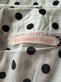 Pajamas Victoria Secret 2 Pc Pants Top Women&rsquo;s Size M New Black White Polka Dots