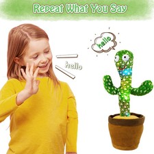 Dancing Cactus Repeat Talk Sing Glow Interactive Plush Toy for Kids