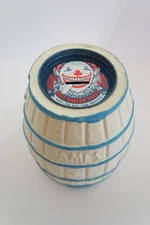 Vintage James Saltwater Taffy Piggy Bank Paper Mache Barrel Atlantic City NJ