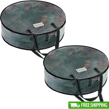 Wreath Storage Container Heavy Duty Transparent Dustproof Holiday Organizer Bags