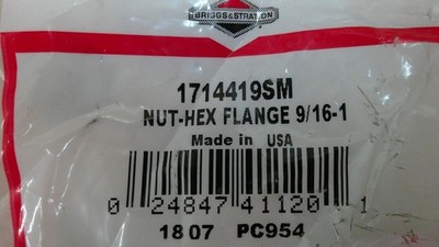 SIMPLICITY 1714419 HEX FLANGE NUT 9/16-18 NON LOCKING