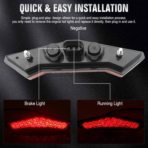 For CAN-AM Commander 700 1000R XT 2021-2025 Red LED Brake Tail Lights Assembly - Picture 8 of 20
