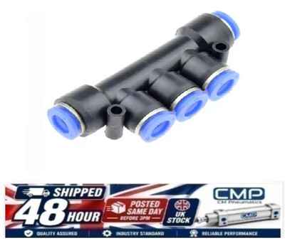 4mm Equal Push Fit Verteiler Rückschlagventil Push in 5 Port Block, Pneumatik, Flüssigkeiten