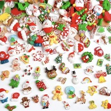 100Pcs Christmas Nail Charms Bulk, 3D Resin 100pcs Cchristmas Nail Charms