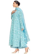 Women's Rayon Blend Printed Straight Kurta with Palazzo  Dupatta