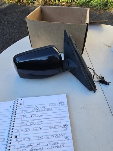 2008-2009 Bmw 535I Passenger Rear View Mirror Outside - Black *Has Scratches